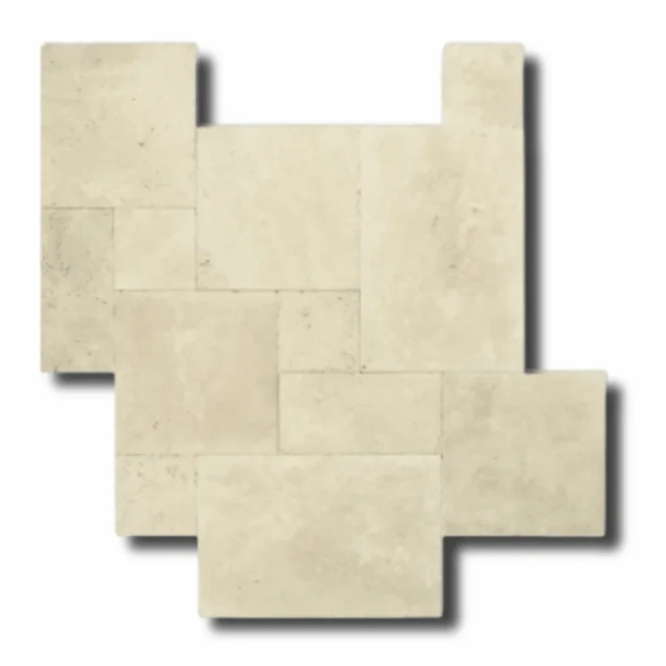 Płytki Trawertyn Light Standard Bębnowany French Pattern  Komplet Rzymski 0,742m2