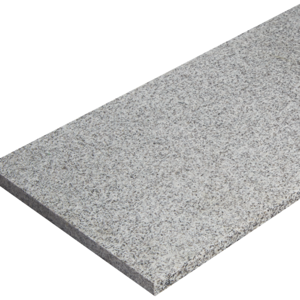 Stopień granitowy G603 New Bianco Cristal Płomieniowany 135 x 33 x 3 cm