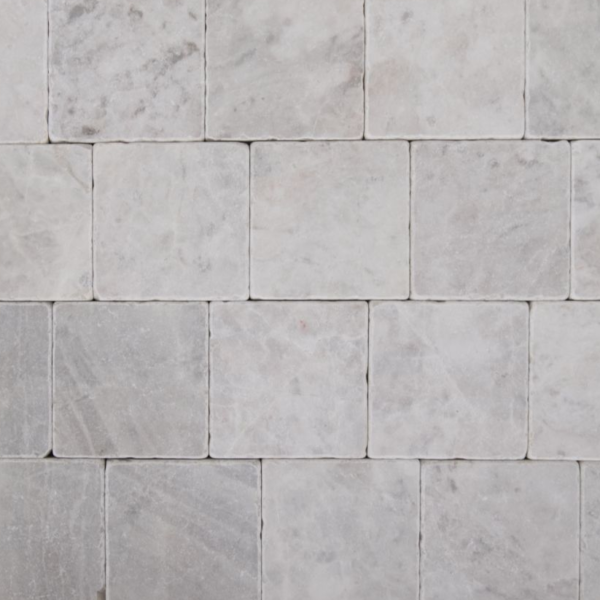 Kostki Marmur Royal White Bębnowany 10 x 10 x 1 cm