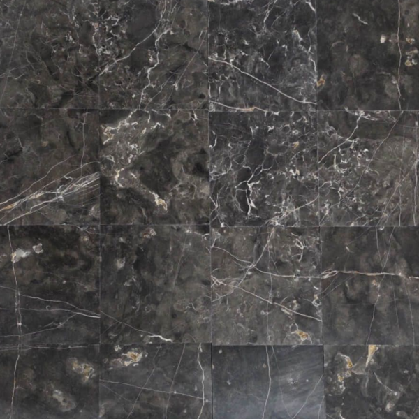 Płytki Marmur Tempesta Nera Szlifowane 20,3 x 20,3 x 1 cm